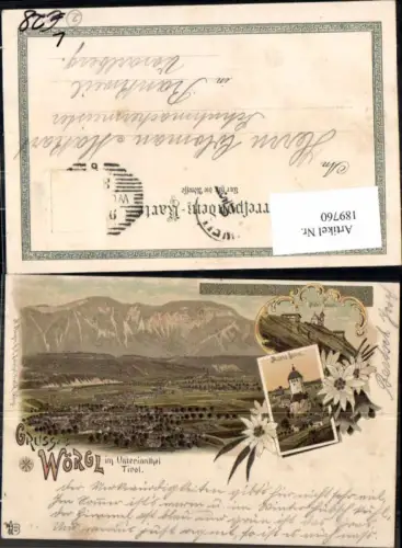 189760,Litho Gruss aus Wörgl im Unterinnthal Maria Stein Hohe Salve