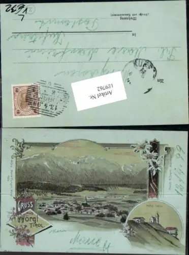 189762,Litho Gruss aus Wörgl in Tirol Hohe Salve pub Moch e Stern 1324