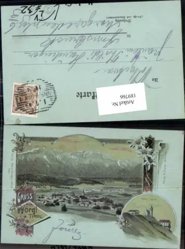 189766,Tolle Litho Gruss aus Wörgl in Tirol Unterinnthal Hohe Salve pub Moch e Stern 1324