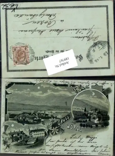 189767,Mond Litho Gruss aus Wörgl Hauptplatz Schloss Itter pub Moch e Stern