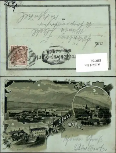 189768,Mond Litho Gruss aus Wörgl Hauptplatz Schloss Itter pub Moch e Stern