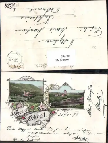 189769,Litho Gruss aus Wörgl in Tirol 1899 Maria Stein Schloss Itter