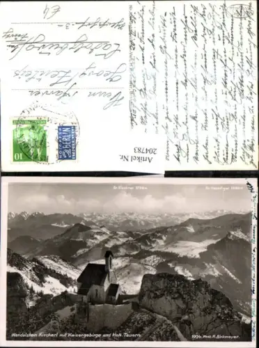 204783,Wendelstein Kircherl Kirche m. Kaisergebirge u. Hohe Tauern Großglockner Großvenediger