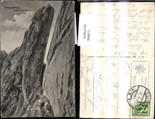 204813,Kaisergebirge Kopftörl v. Süden b. Kufstein Kletterer