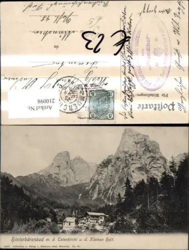 210098,Hinterbärenbad m. d. Totenkirchl ku. d. Kleinen Halt Kufstein