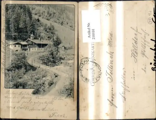 210101,Bärenbad Neustift i. Stubaital Ansicht m. Brücke Alpengasthaus Alt-Bärnbad