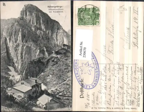 230670,Kaisergebirge Stripsenjochhaus m. Totenkirchl b. Kufstein