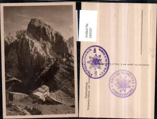 245527,Kaisergebirge Stripsenjochhaus m. Totenkirchl Bergkulisse b. Ebbs