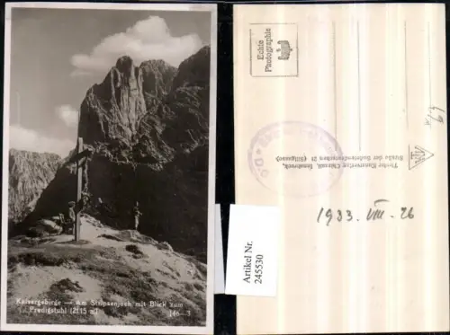 245530,Kaisergebirge Am Stripsenjoch m. Blick zum Predigtstuhl Kreuz Bergkulisse b. Kufstein