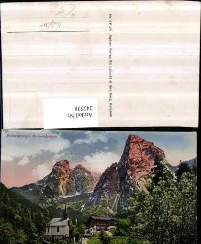 245538,Kaisergebirge Hinterbärnbad Kirche Bergkulisse b. Kufstein