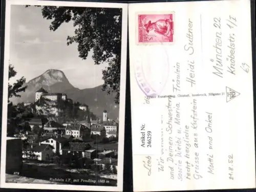 246259,Kufstein Teilansicht m. Festung u. Pendling