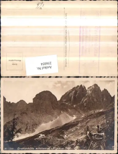 256054,Gruttenhütte Berghütte m. Kaiserkopf u. Ellmauer Halt Bergkulisse b. Ellmau pub Tiedemann 1344