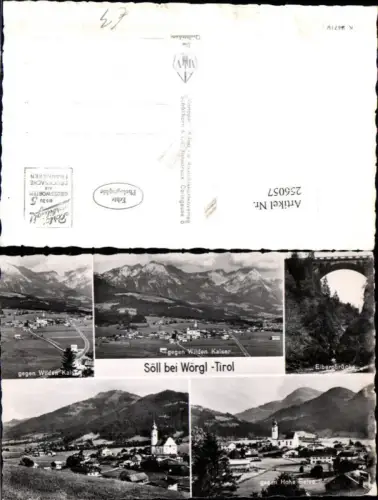 256057,Söll b. Wörgl Totale Eibergbrücke Brücke Bergkulissen Mehrbildkarte