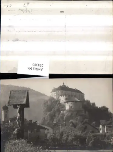 274380,Foto AK Kufstein Festung Geroldseck Wegkreuz Kirchenturm
