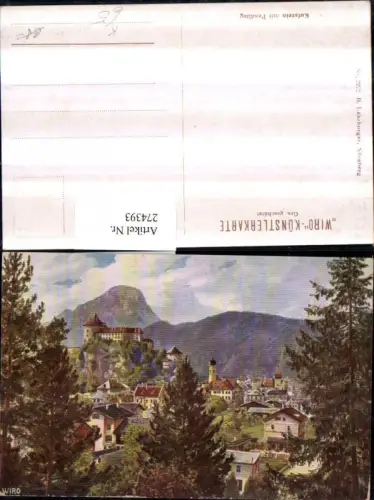 274393,Künstler AK Kufstein Teilansicht m. Festung u. Pendling pub Wiedemann WIRO