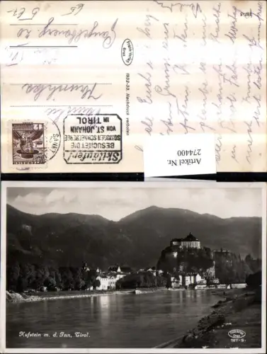 274400,Kufstein Teilansicht m. d. Inn Festung Bergkulisse