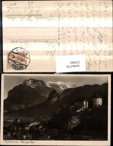 274401,Kufstein Teilansicht m. Festung u. Kaisergebirge Bergkulisse