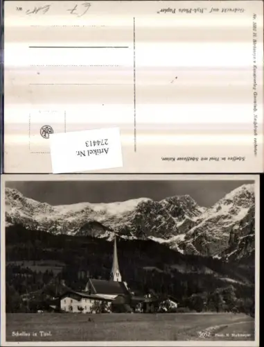 274413,Scheffau in Tirol Teilansicht Kirche m. Scheffauer Kaiser Bergkulisse