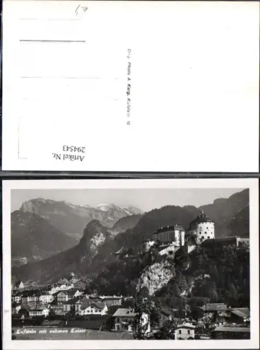 294543,Kufstein Teilansicht m. Festung u. Zahmen Kaiser Bergkulisse