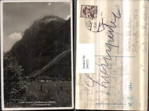 294571,Kufstein Gasthaus zur Schanz m. Kaisergebirge Bergkulisse