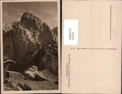 335243,Kaisergebirge Stripsenjochhaus Berghütte b. Ebbs m. Totenkirchl Bergkulisse