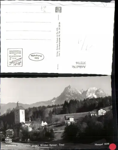 372716,Mariastein Burg Kirche geg. Wilden Kaiser Bergkulisse