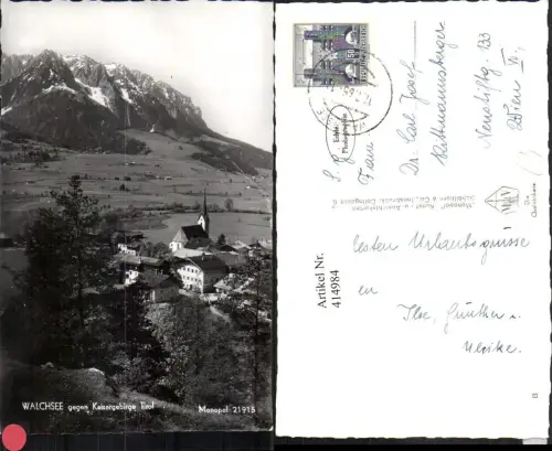 414984,Walchsee Totale geg. Kaisergebirge Bergkulisse