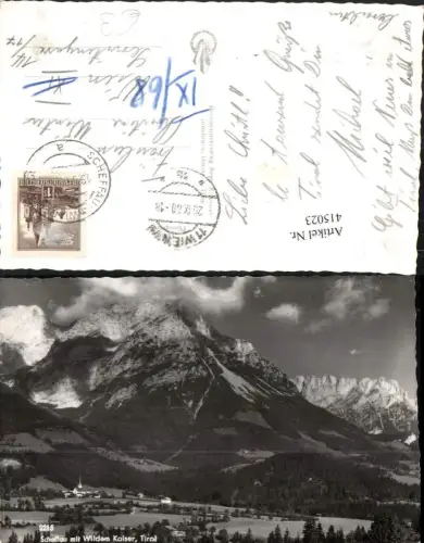 415023,Scheffau Totale m. Wildem Kaiser Bergkulisse