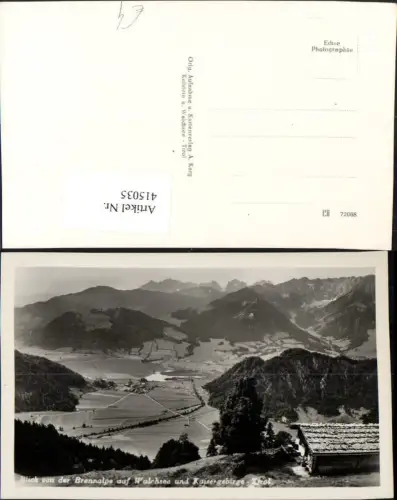 415035,Blick von d. Brennalpe auf Walchsee Totale m. Kaisergebirge Bergkulisse