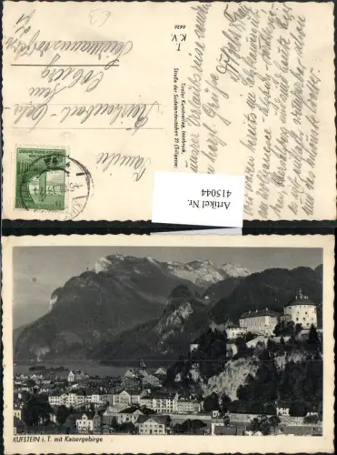 415044,Kufstein Teilansicht m. Festung geg. Kaisergebirge Bergkulisse