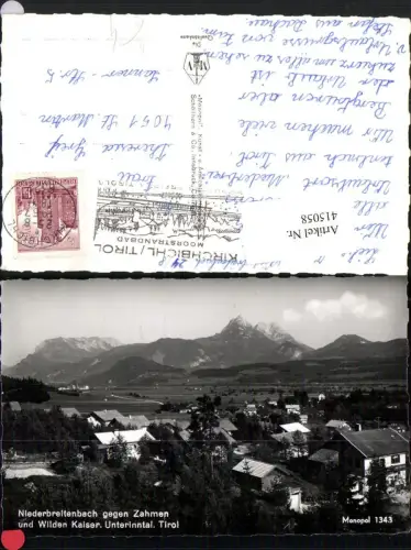 415058,Niederbreitenbach b. Langkampfen Teilansicht geg. Zahmen u. Wilden Kaiser Bergkulisse