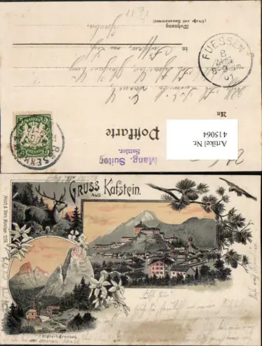 415064,Litho Gruß aus Kufstein Totale Hinterbärenbad Mehrbildkarte pub Moch e Stern 1256