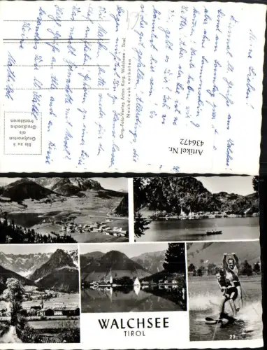 436472,Walchsee Totale See Wasserski Mehrbildkarte