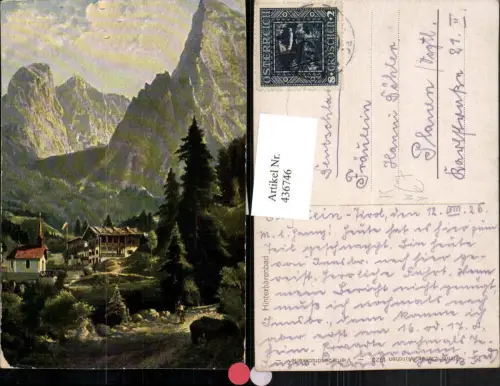 436746,Künstler AK Hinterbärenbad b. Kufstein Bergkulisse pub Ottmar Zieher