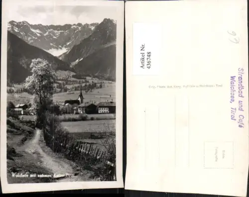 436748,Walchsee Teilansicht m. Zahmen Kaiser Bergkulisse