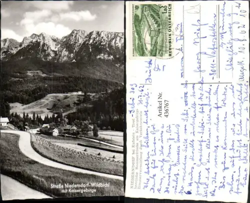 436767,Niederndorf Wildbichl b. Kufstein Teilansicht m. Kaisergebirge Bergkulisse