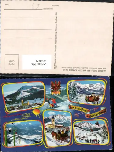 436809,Söll am Wilden Kaiser Totale Pferdeschlitten Sessellift Mehrbildkarte