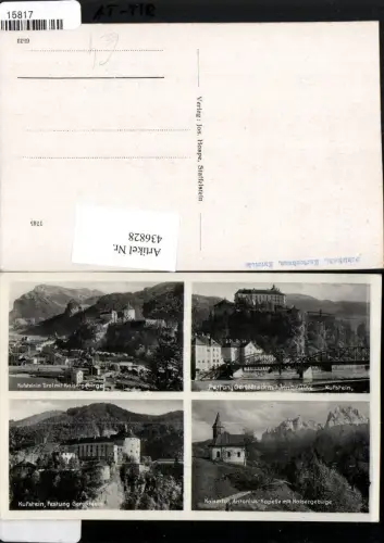 436828,Kufstein Totale Bahnhof Festung Geroldseck Kaisertal Antonius-Kapelle Mehrbildkarte