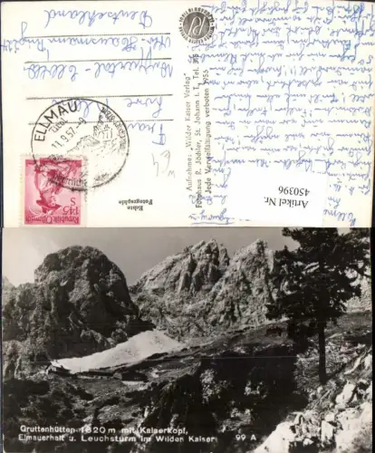 450396,Gruttenhütte Berghütte b. Ellmau m. Kaiserkopf Bergkulisse