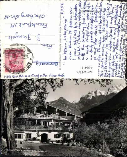 450411,Kufstein Kaisertal Hotel Pension Berghof Pfandl Bergkulisse