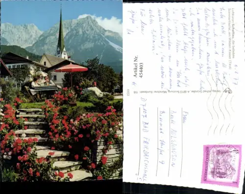 454403,Scheffau am Wilden Kaiser Gartenterrasse Kirche Bergkulisse