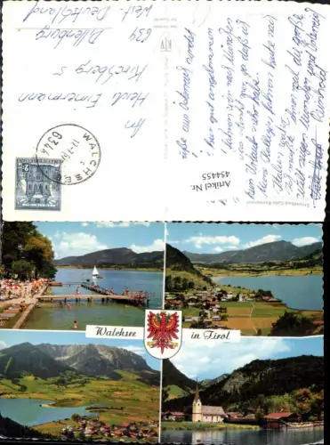 454455,Walchsee Totale Strandbad Kirche Mehrbildkarte