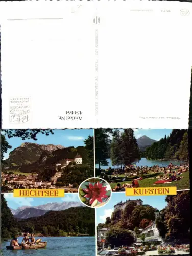 454464,Hechtsee See b. Kufstein Totale Strandbad Ruderboot Mehrbildkarte