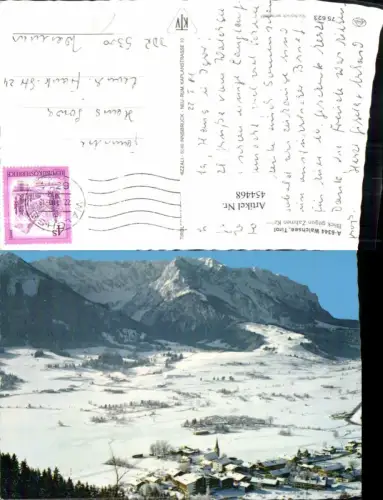 454468,Walchsee Totale geg. Zahmen Kaiser Bergkulisse Winterbild
