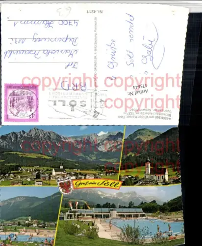 475644,Söll am Wilden Kaiser Totale Kirche Freibad Mehrbildkarte