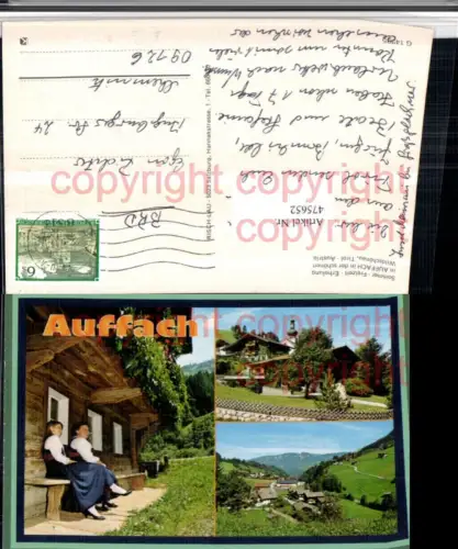 475652,Auffach Wildschönau Totale Tracht Mehrbildkarte