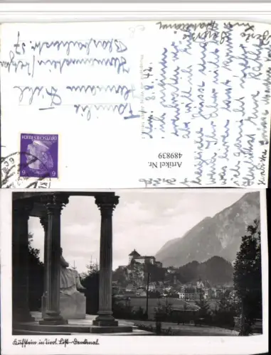 489839,Kufstein Teilansicht m. Festung List-Denkmal Statue