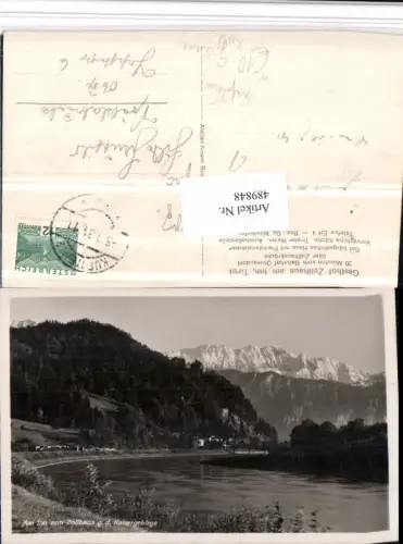 489848,Gasthof Zollhaus am Inn b. Erl Fluss Grenze Zoll Bergkulisse