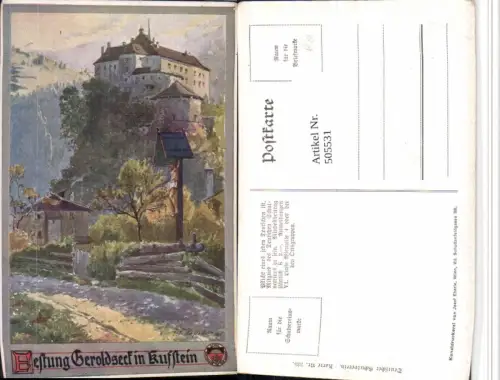 505531,Künstler AK E.F. Hofecker Kufstein Festung pub Dt. Schulverein 335
