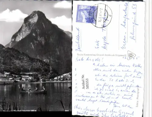 505553,Thiersee in Tirol See Ruderboot m. Pendling Bergkulisse